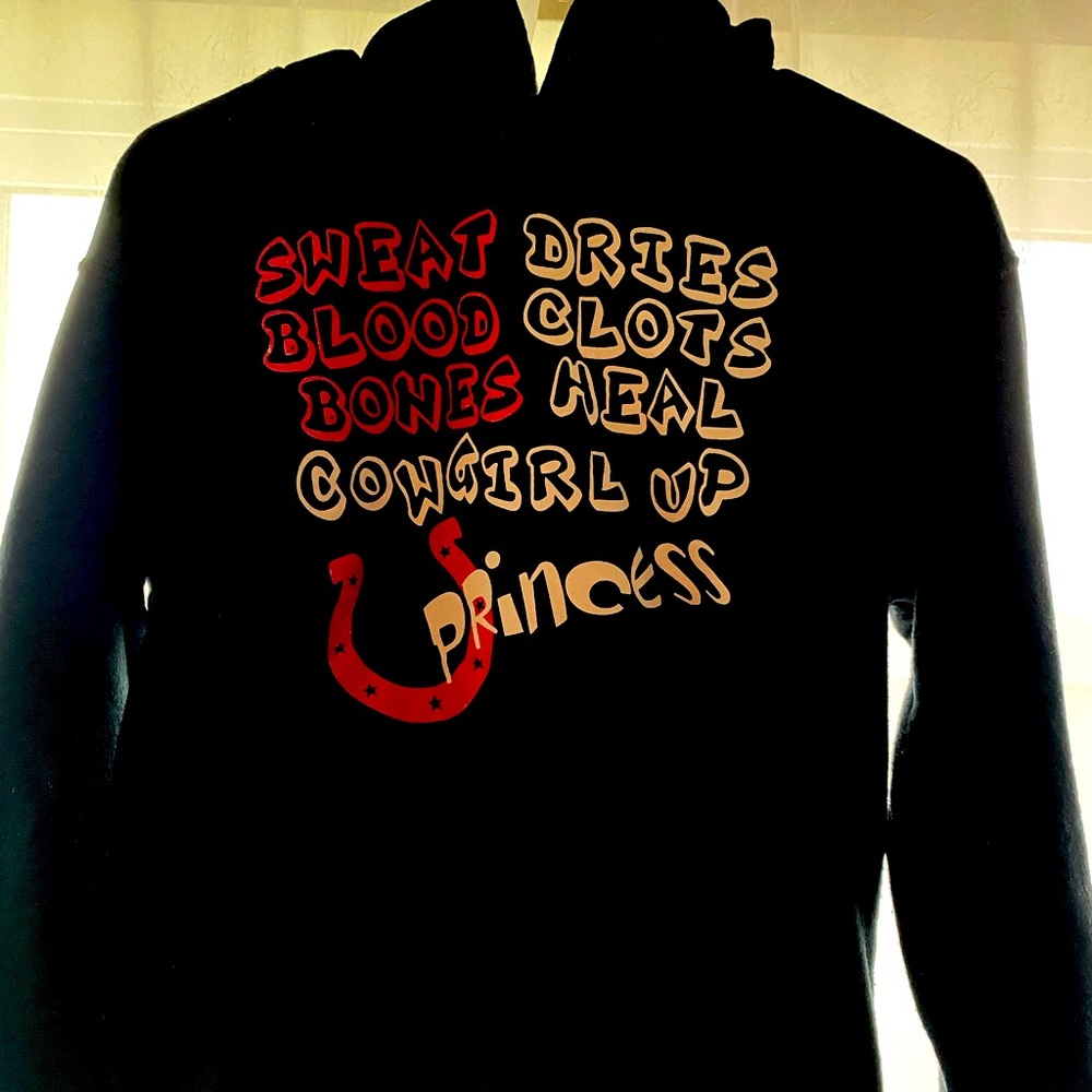 Small adult horse riding hooded sweater
